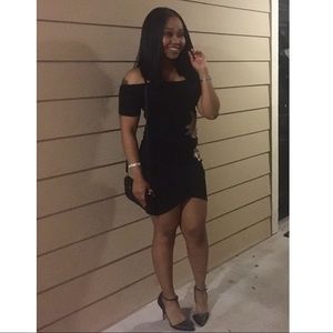 Off-shoulder mini dress